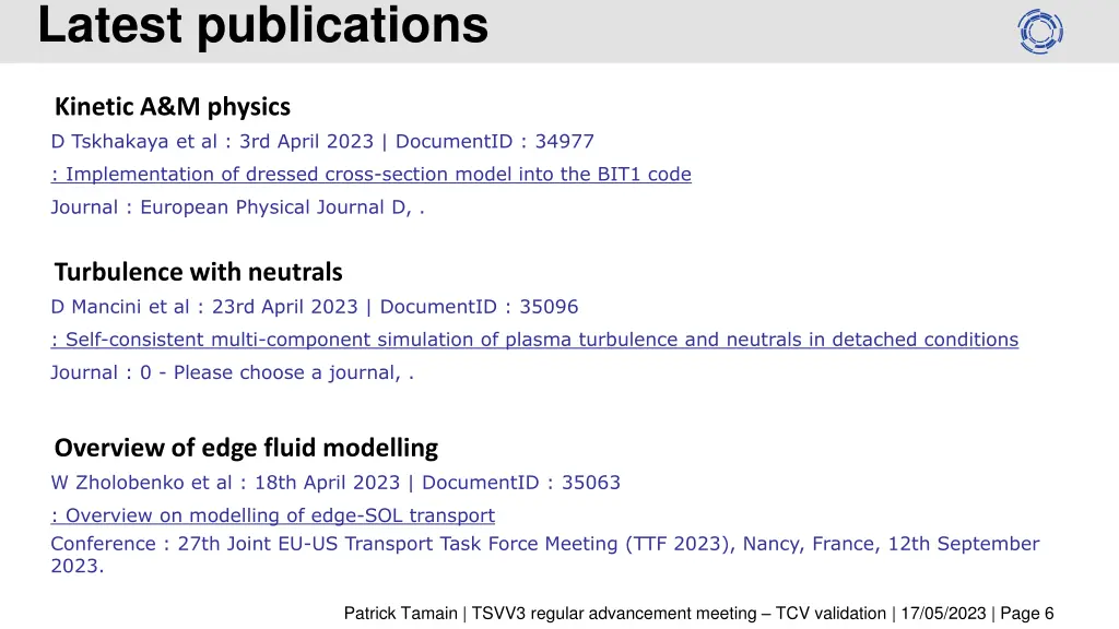 latest publications