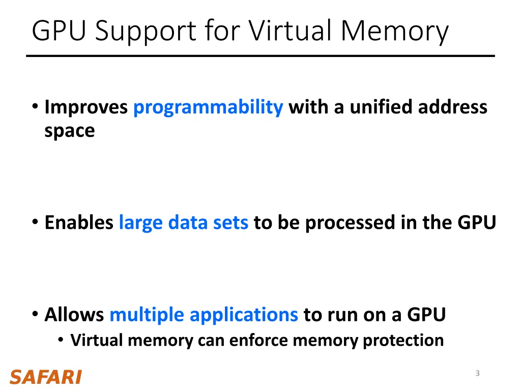 gpu support for virtual memory