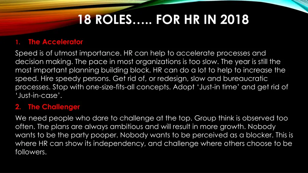 18 roles for hr in 2018