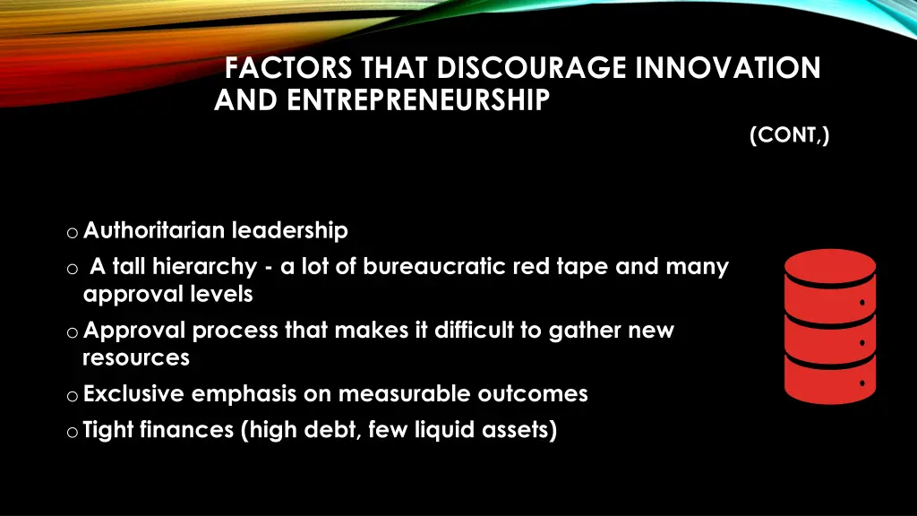 factors that discourage innovation 1