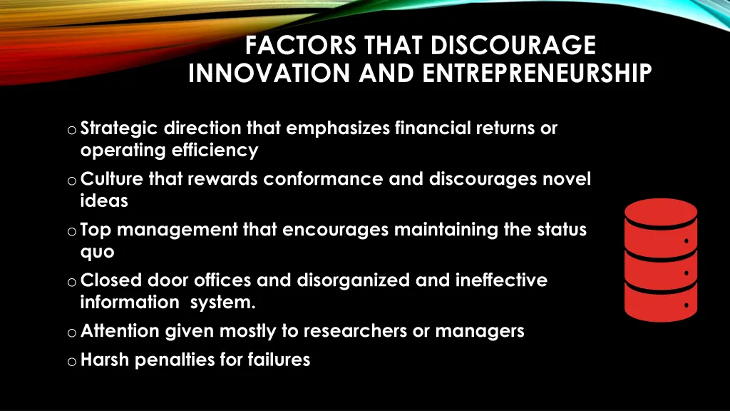 factors that discourage innovation