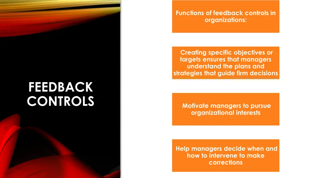 functions of feedback controls in organizations