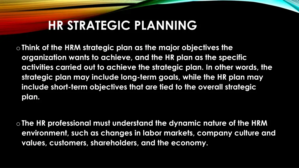 hr strategic planning