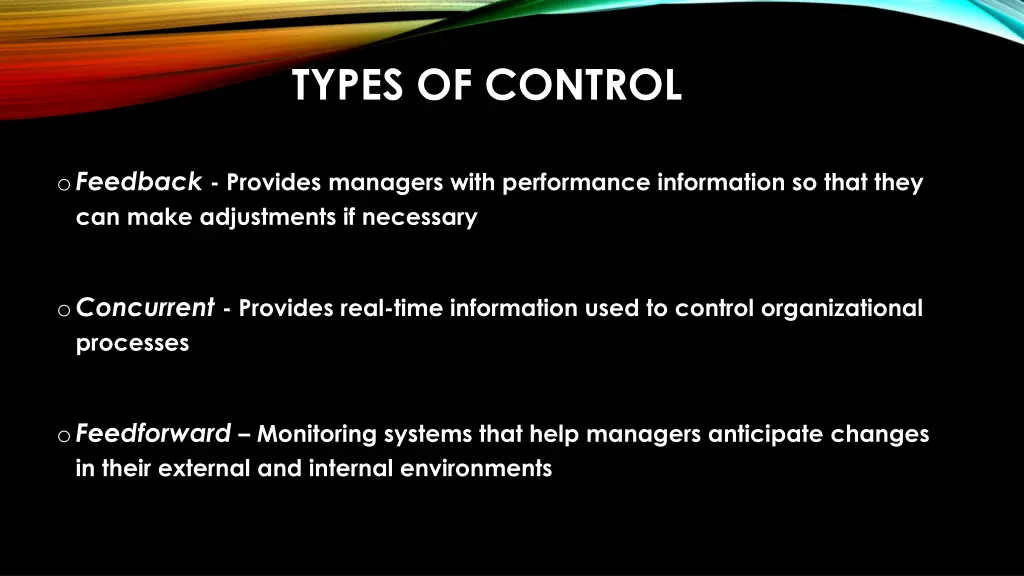 types of control