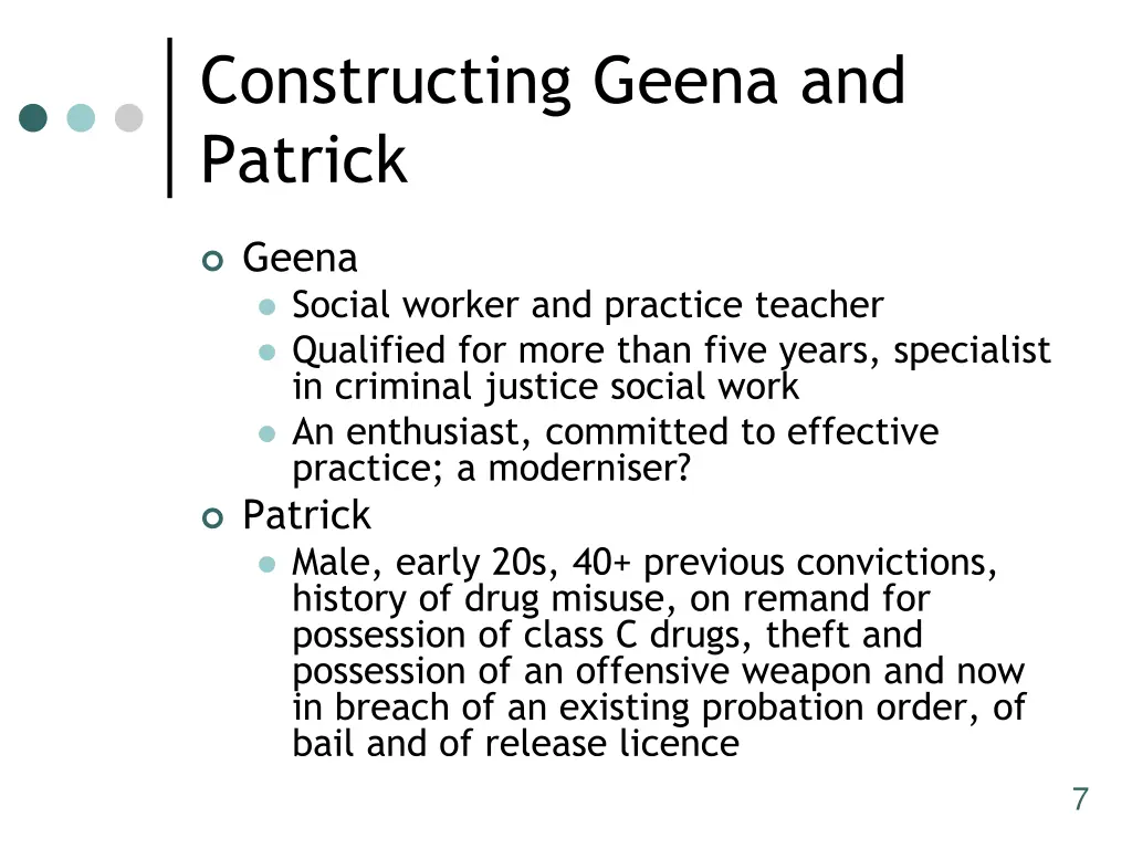 constructing geena and patrick