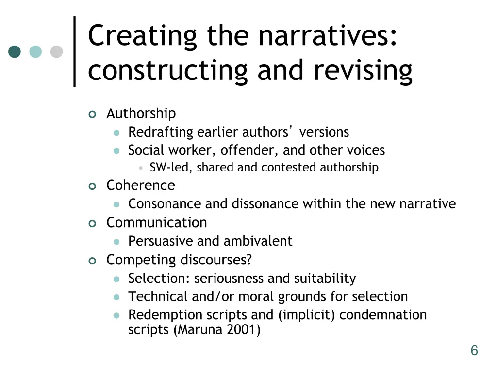 creating the narratives constructing and revising