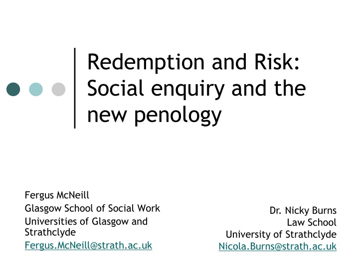 redemption and risk social enquiry