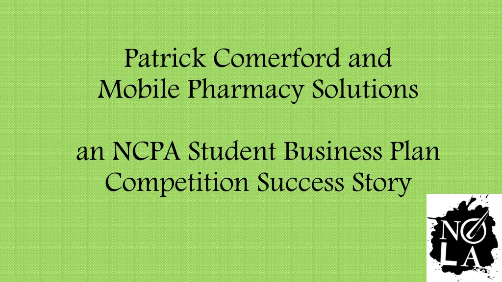 patrick comerford and mobile pharmacy solutions