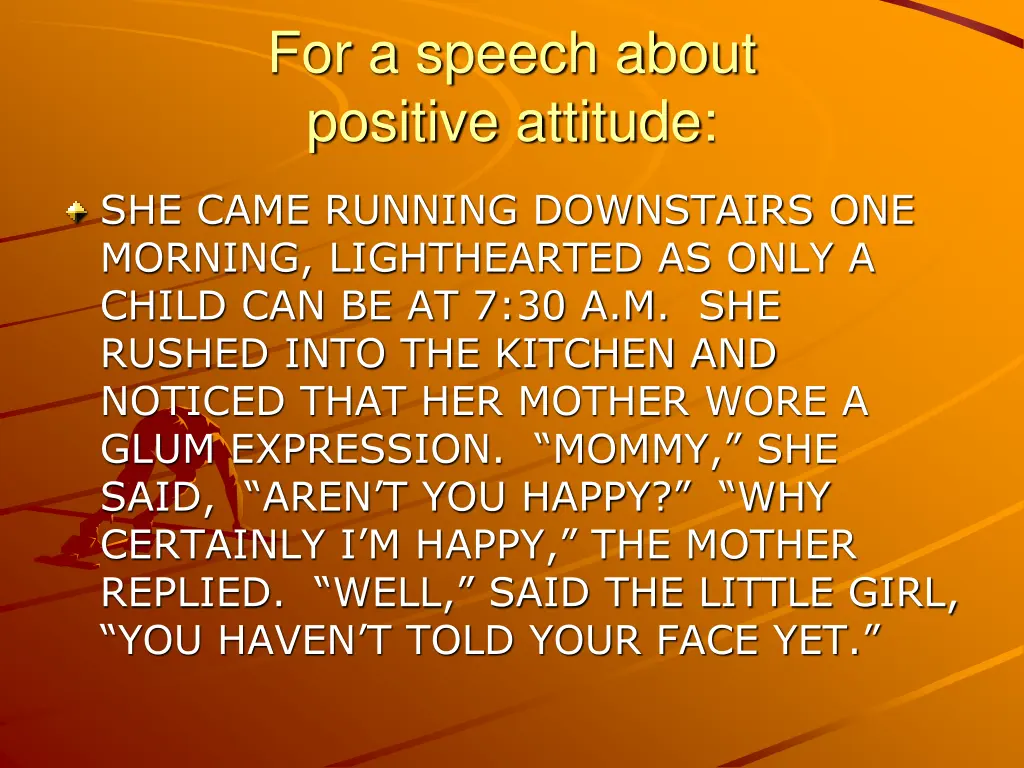 for a speech about positive attitude