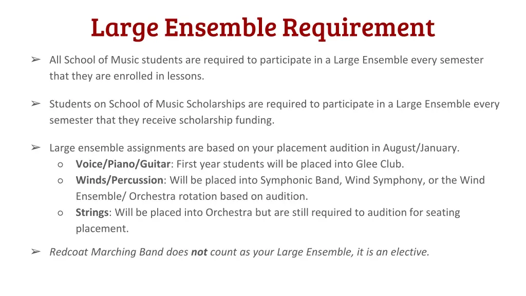 large ensemble requirement