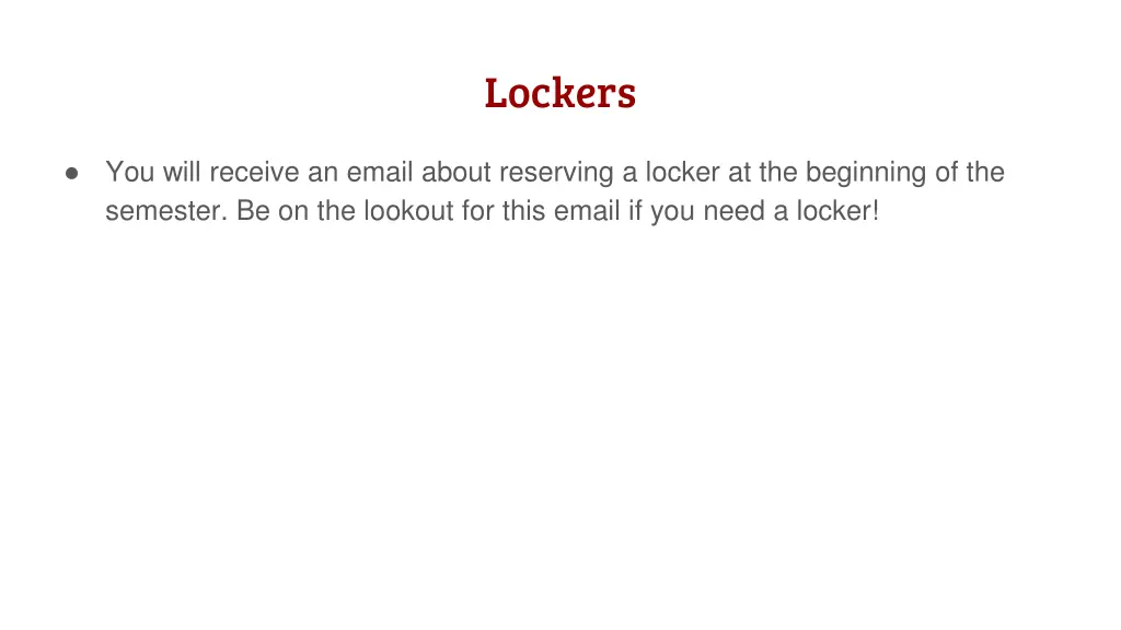 lockers