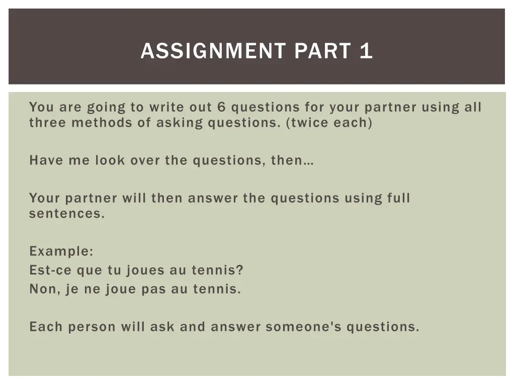 assignment part 1