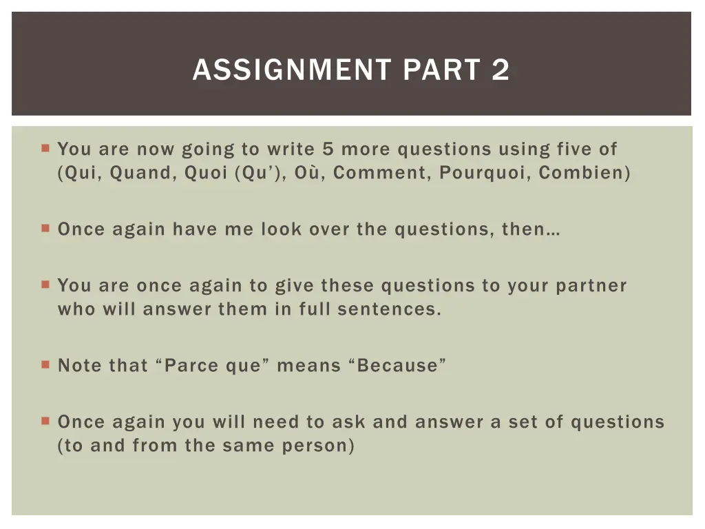 assignment part 2