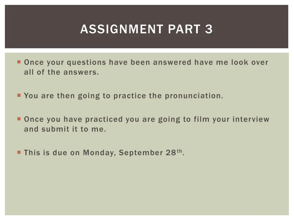 assignment part 3