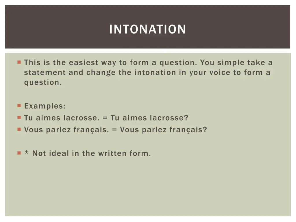 intonation