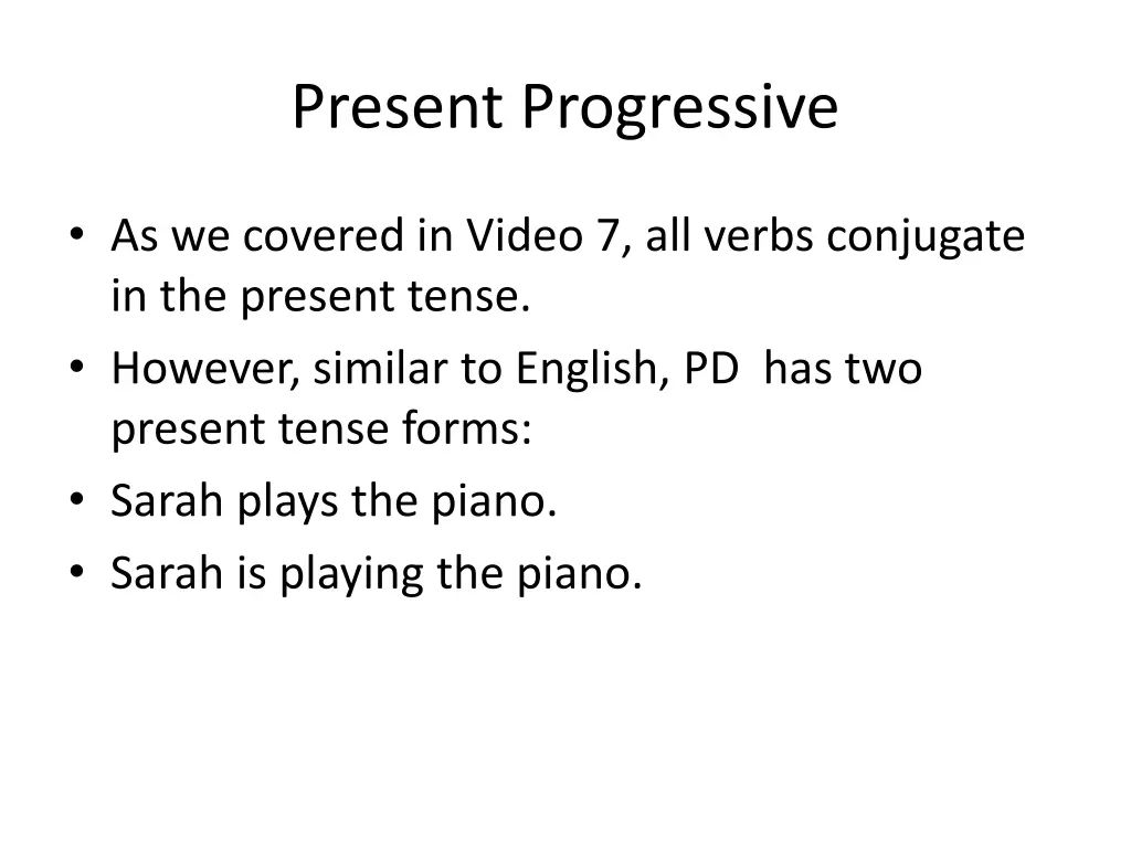 present progressive