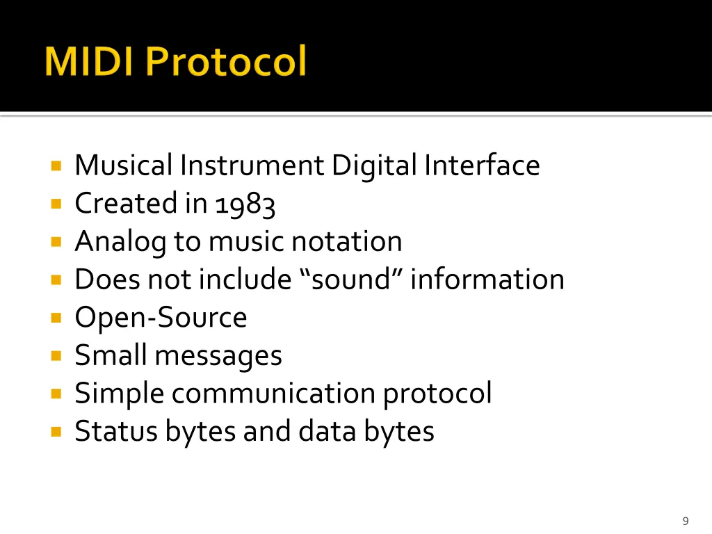 musical instrument digital interface created