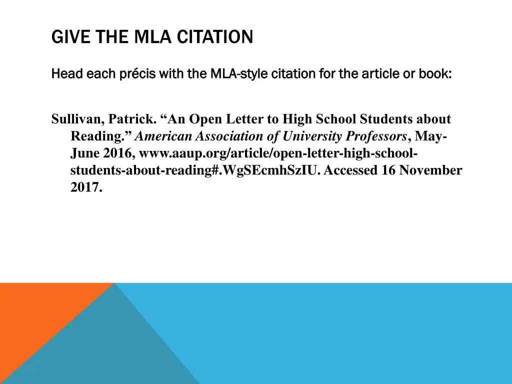 give the mla citation