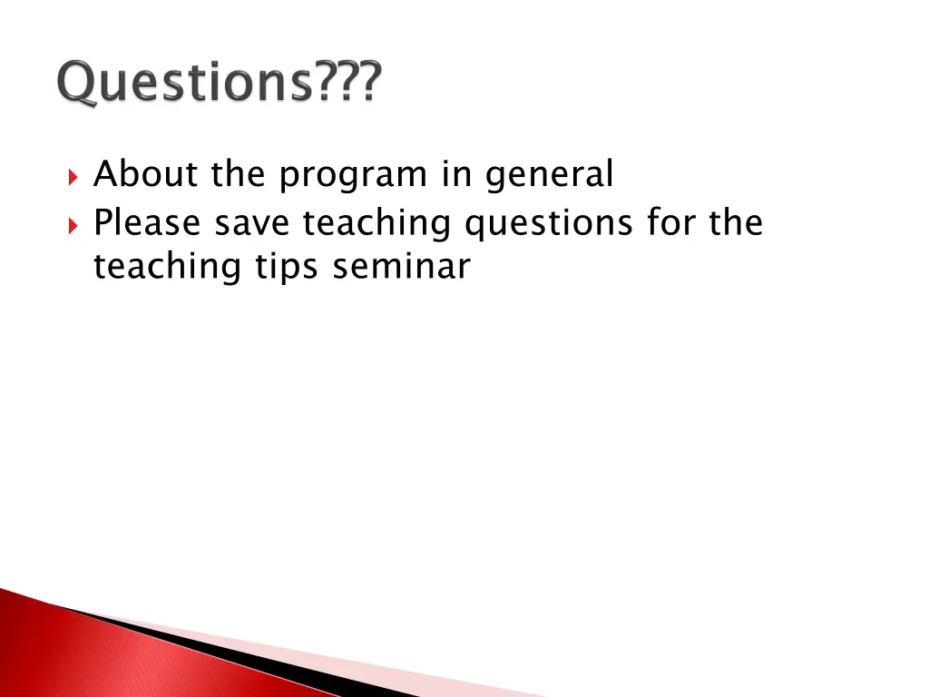 about the program in general please save teaching