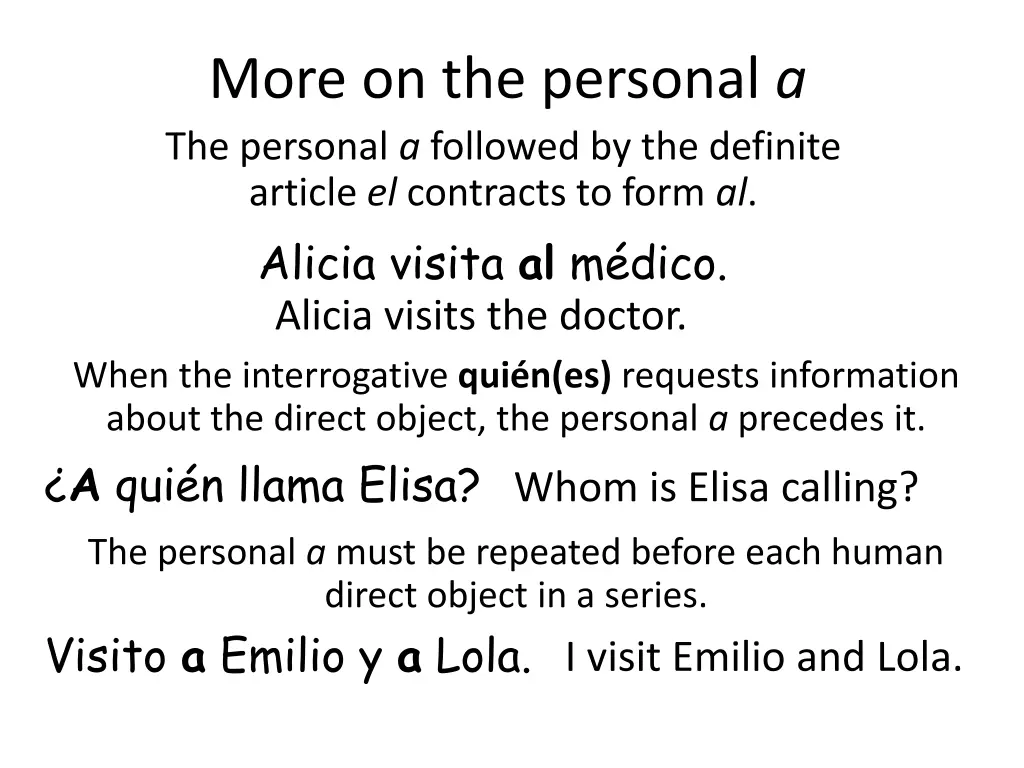 more on the personal a the personal a followed