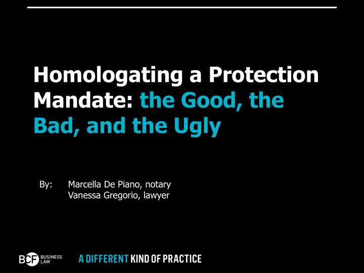 homologating a protection mandate the good