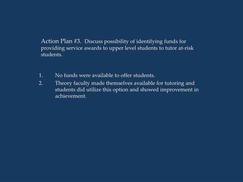 action plan 3 discuss possibility of identifying