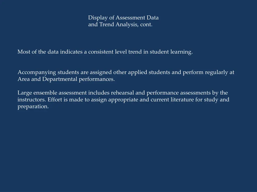 display of assessment data and trend analysis cont 3