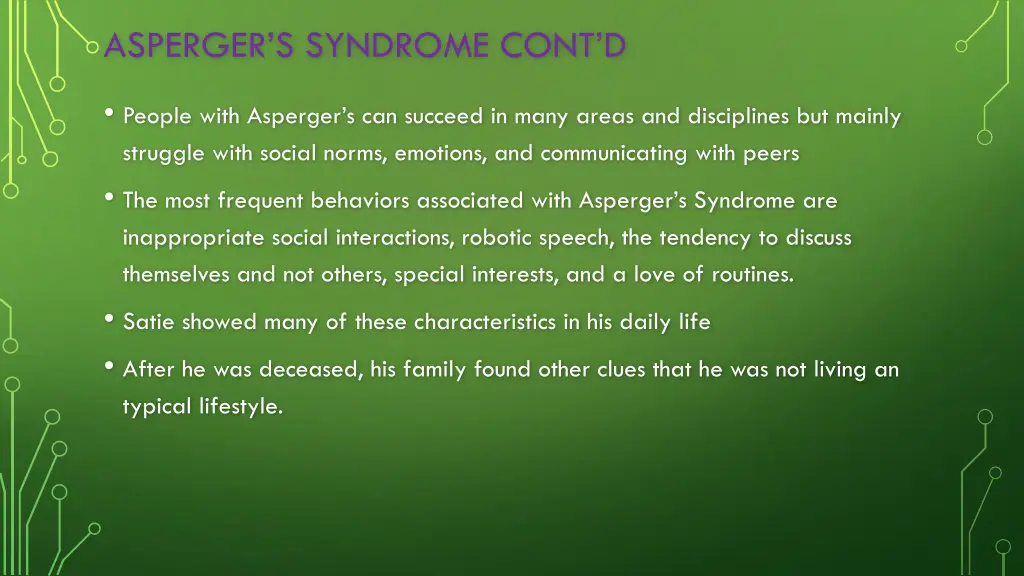 asperger s syndrome cont d