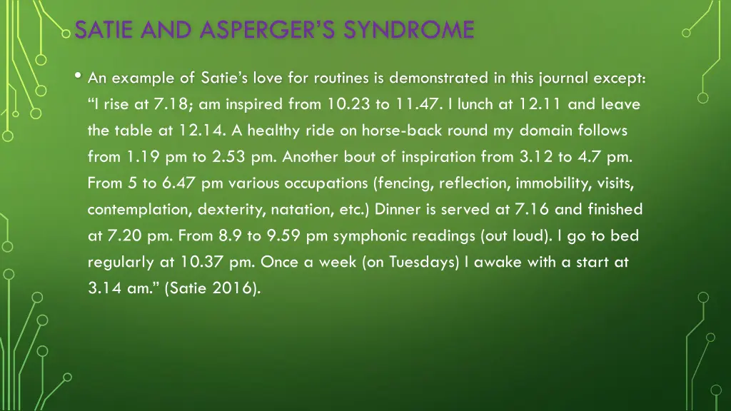 satie and asperger s syndrome