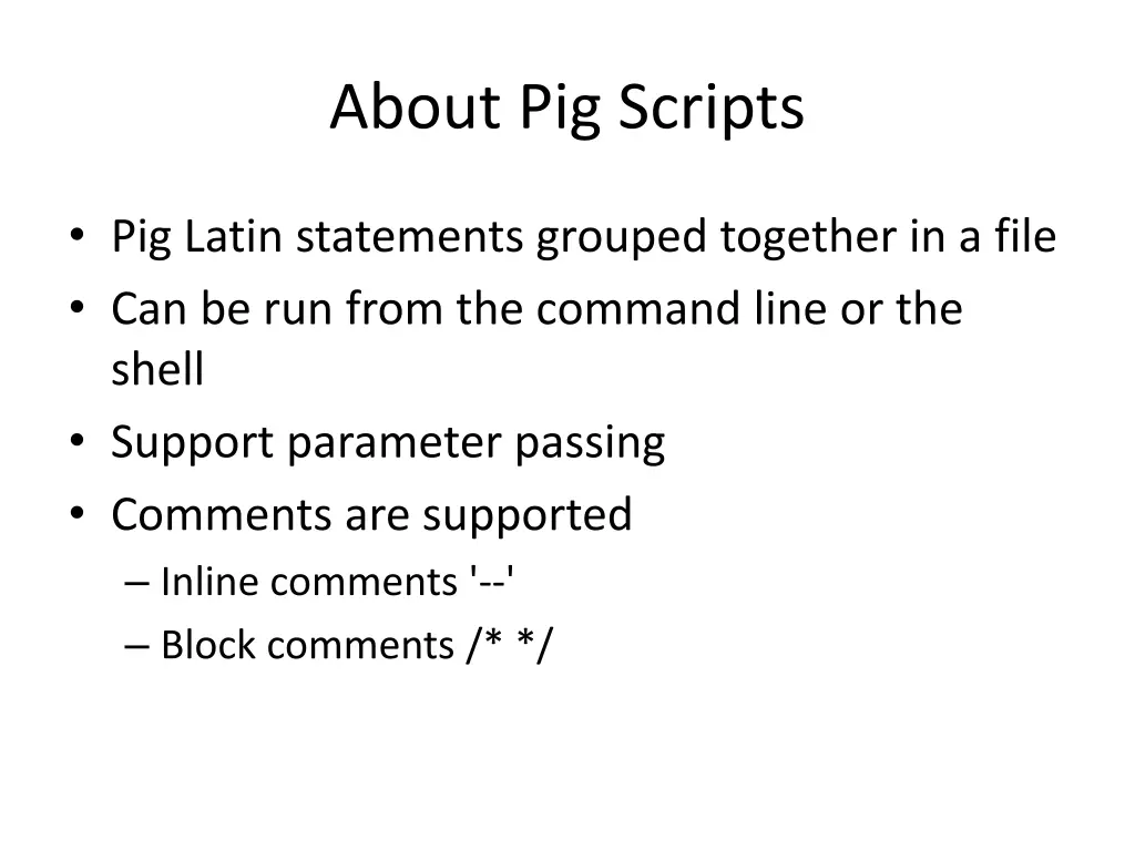 about pig scripts