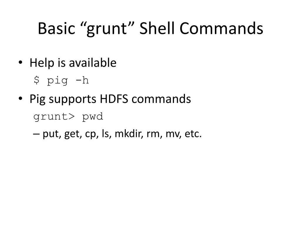 basic grunt shell commands