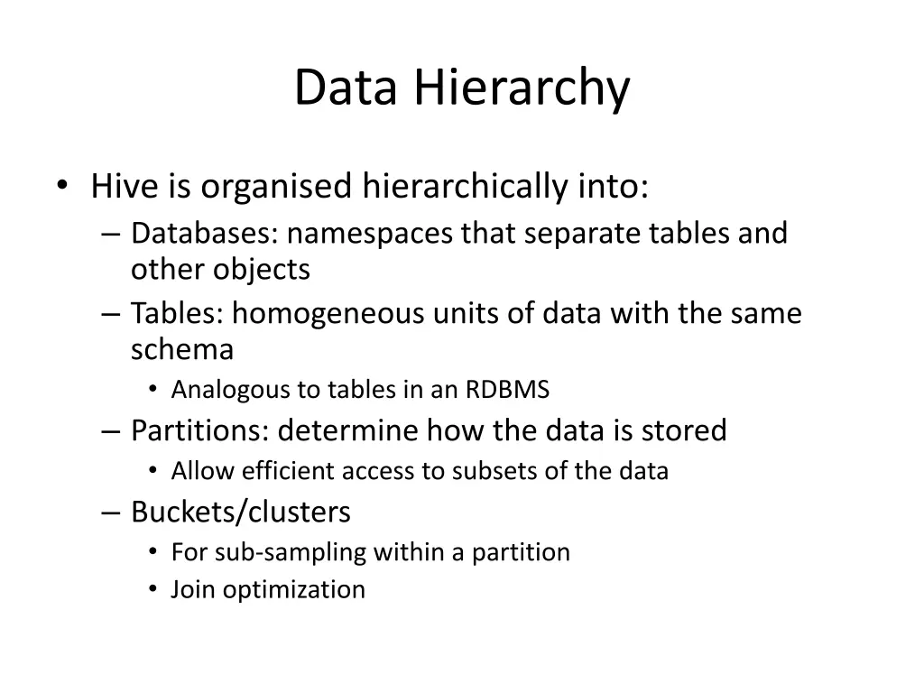 data hierarchy