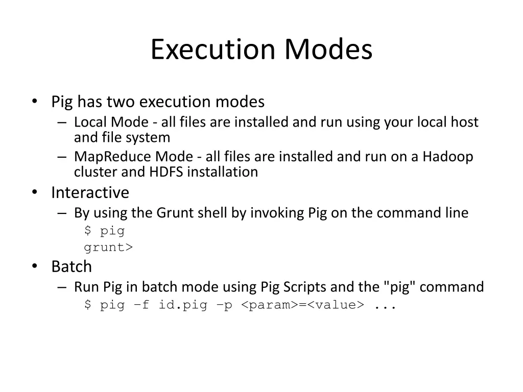 execution modes