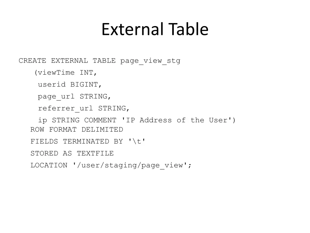 external table