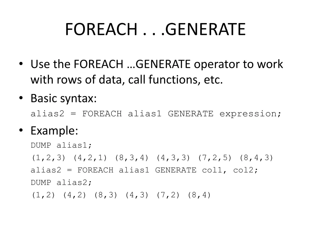 foreach generate