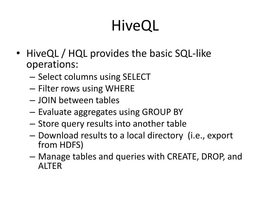 hiveql