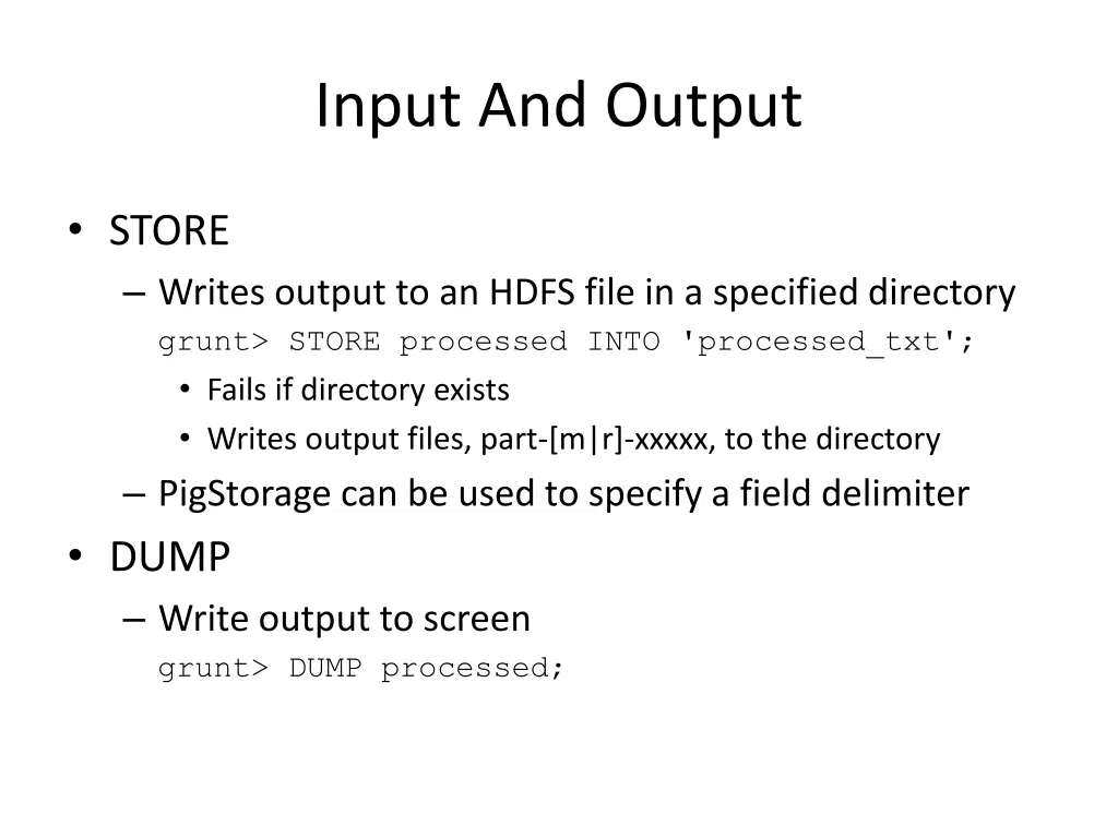 input and output