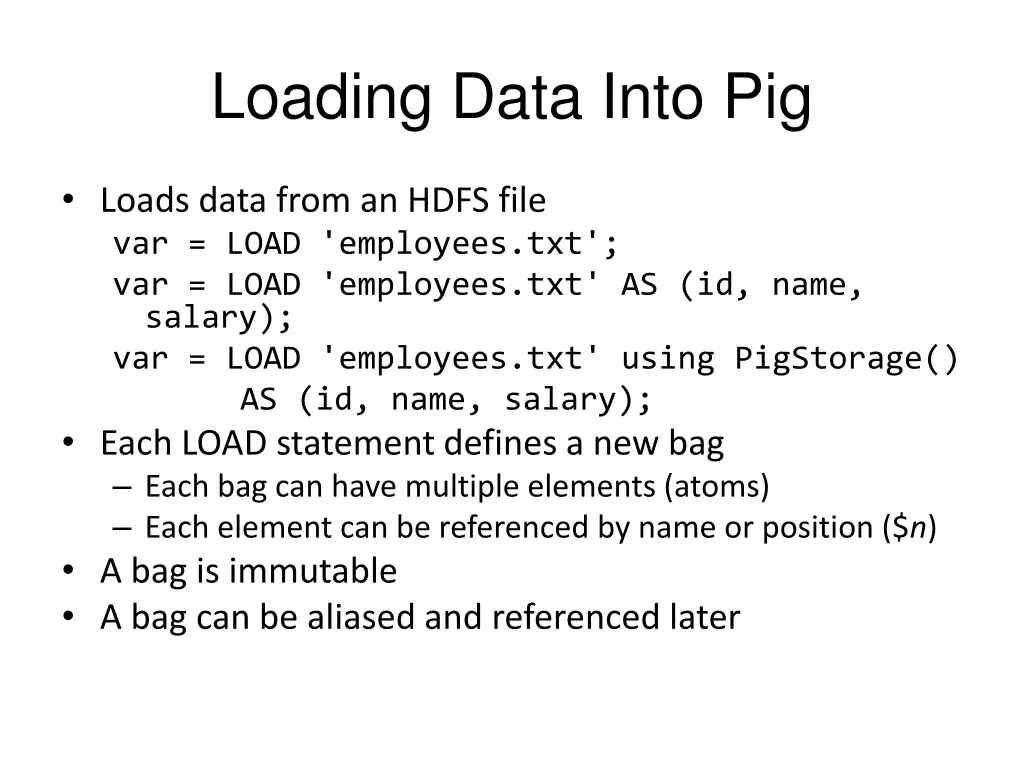 loading data into pig