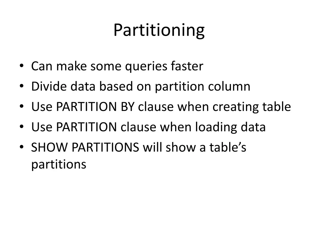 partitioning