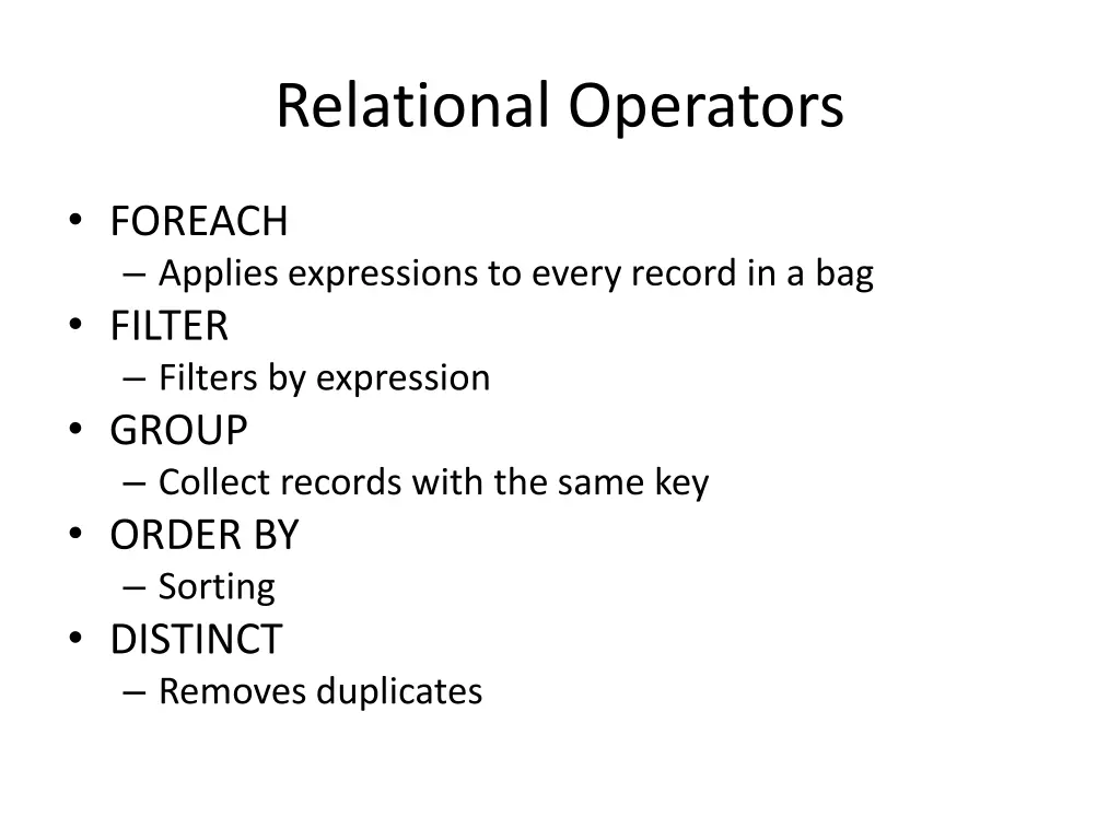 relational operators