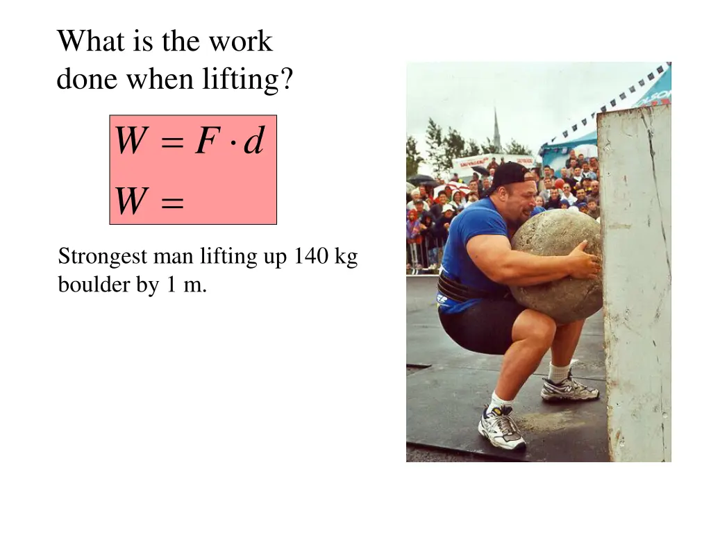 what is the work done when lifting w