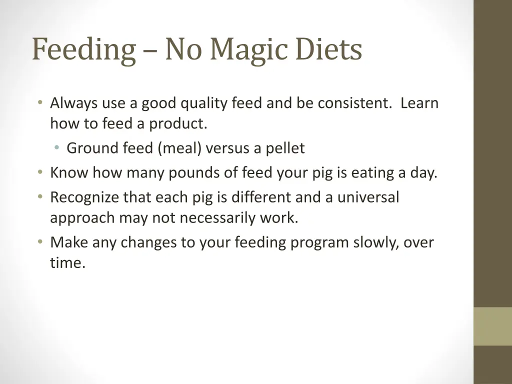 feeding no magic diets