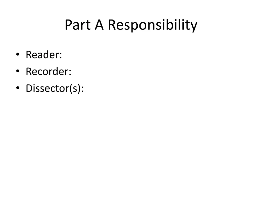 part a responsibility