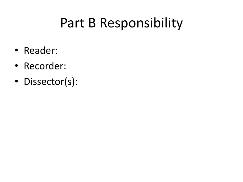 part b responsibility