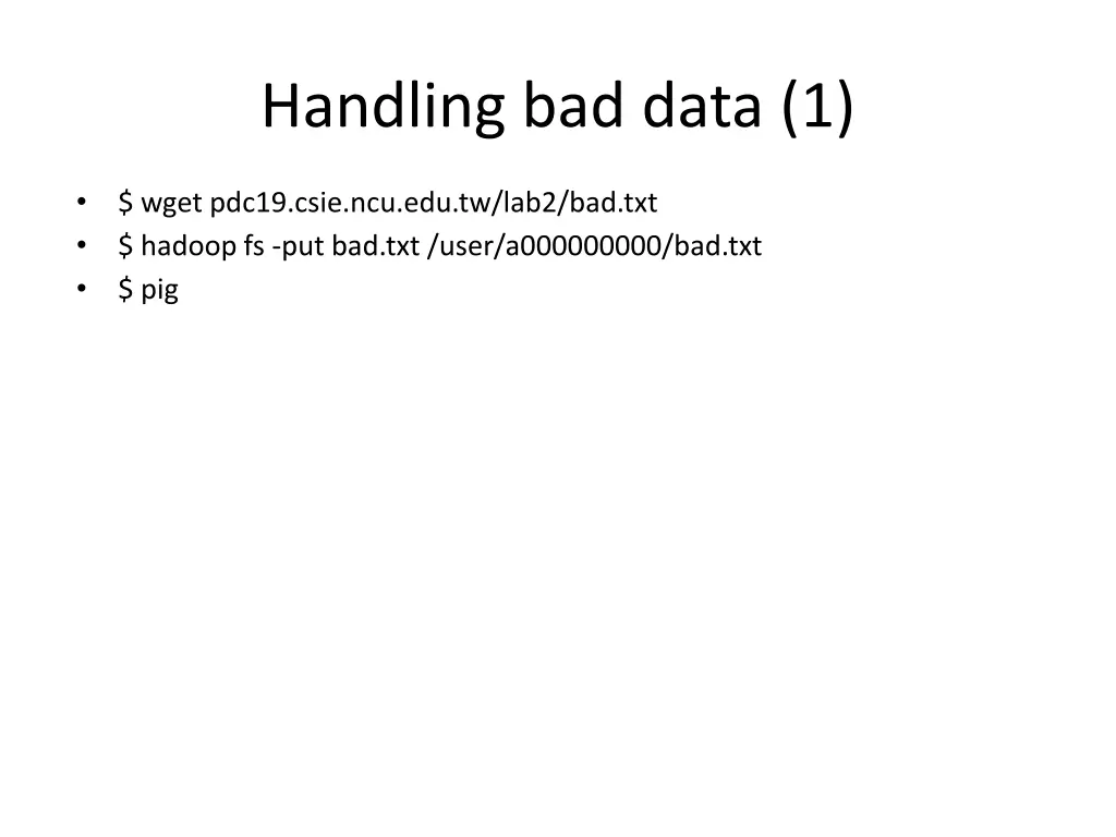 handling bad data 1