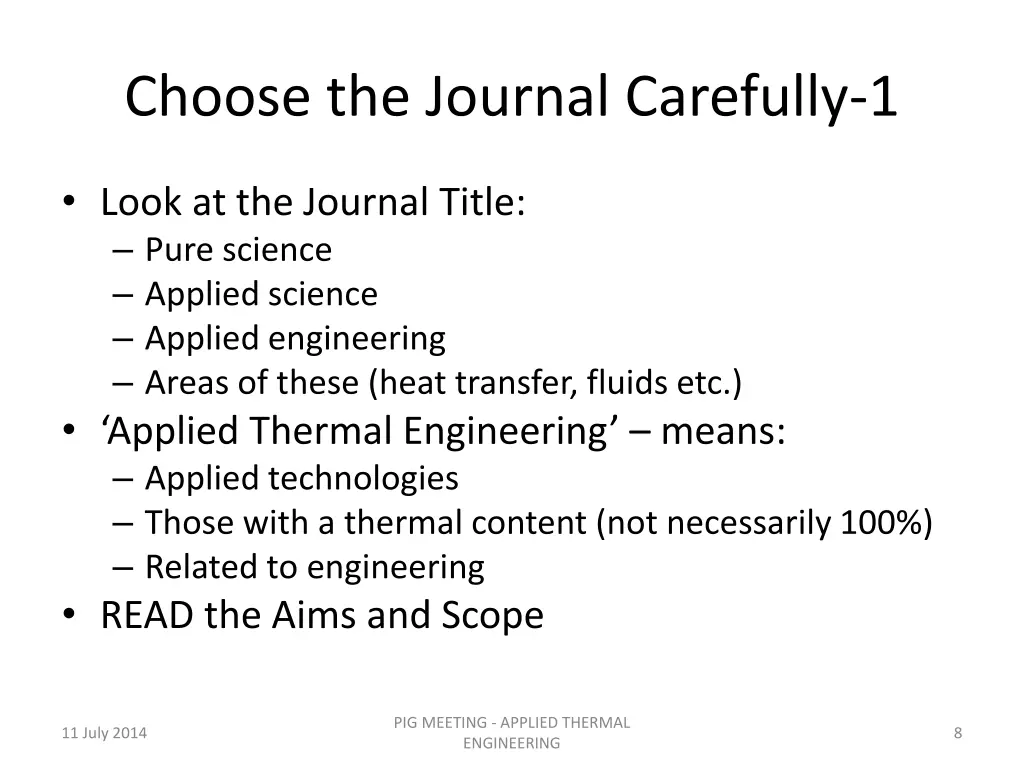 choose the journal carefully 1