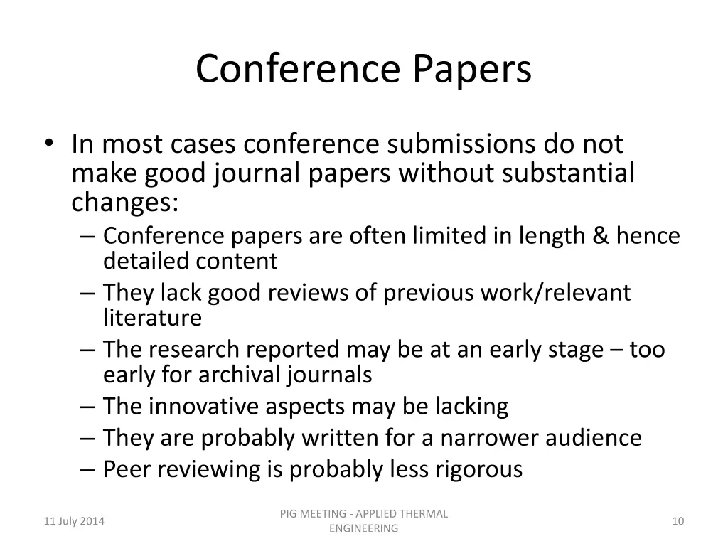 conference papers