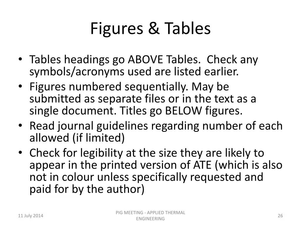 figures tables