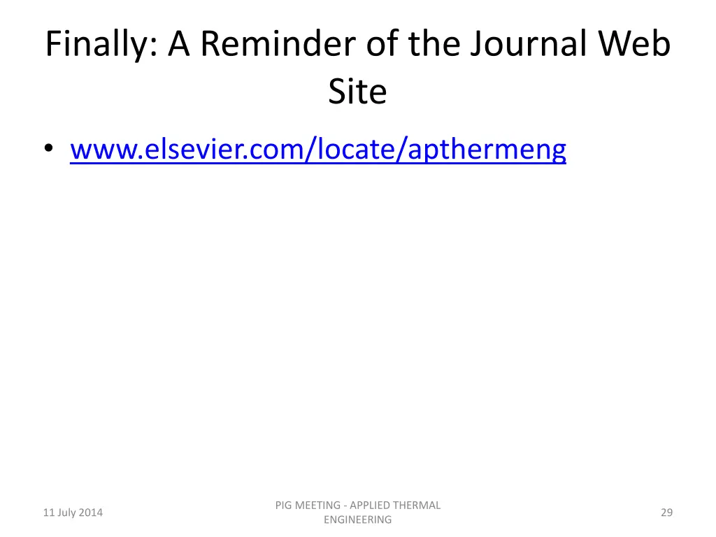 finally a reminder of the journal web site