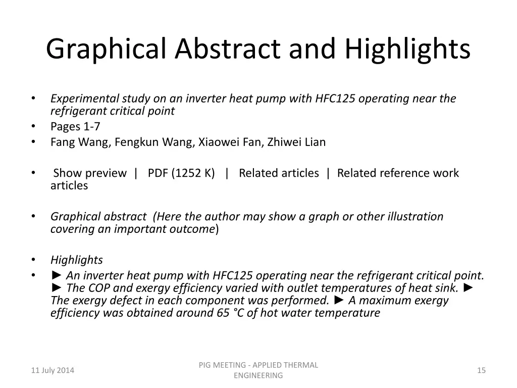 graphical abstract and highlights